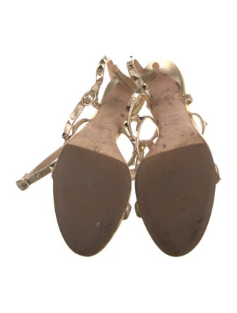 Valentino Rockstud Accents Leather Gladiator Sandals