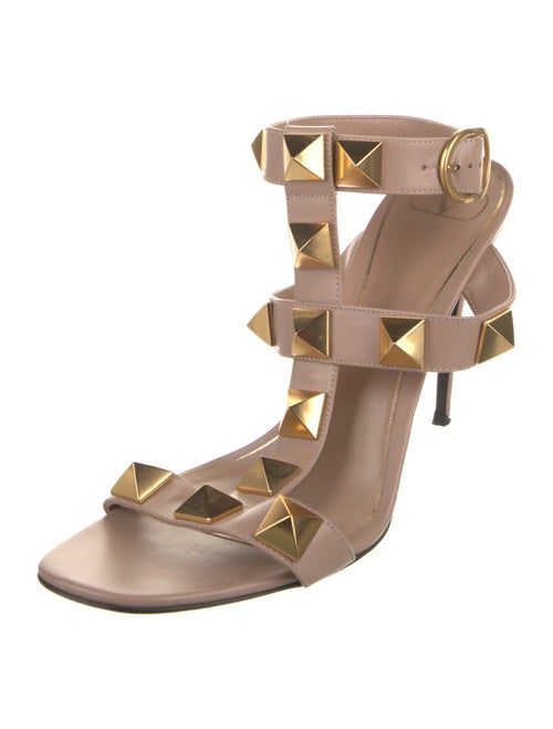 Valentino Rockstud Accents Leather Gladiator Sandals