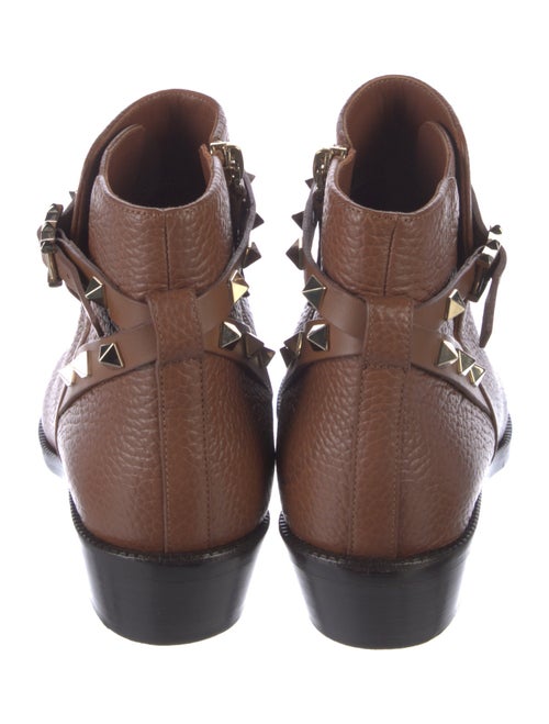 Valentino Rockstud Accents Leather Moto Boots