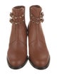 Valentino Rockstud Accents Leather Lace-Up Boots