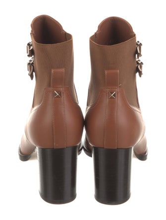 Valentino Rockstud Accents Leather Lace-Up Boots