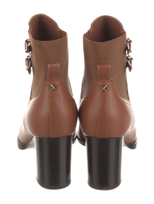 Valentino Rockstud Accents Leather Lace-Up Boots