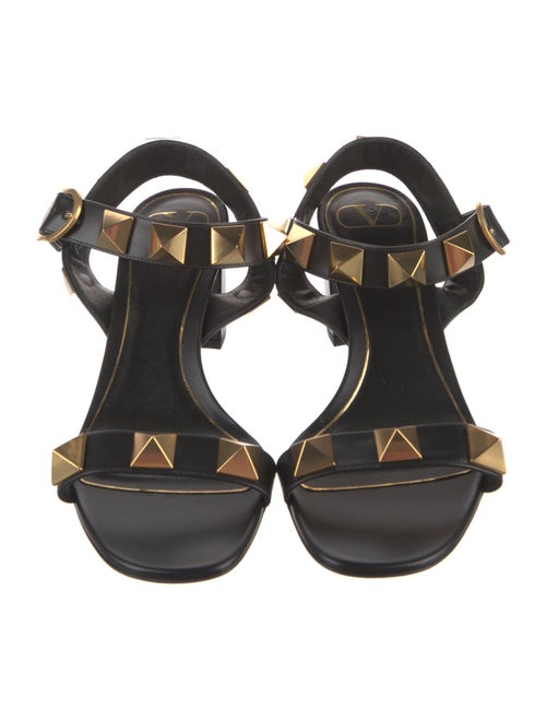 Valentino Rockstud Accents Leather Slingback Sandals