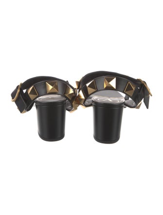 Valentino Rockstud Accents Leather Slingback Sandals