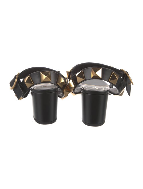 Valentino Rockstud Accents Leather Slingback Sandals