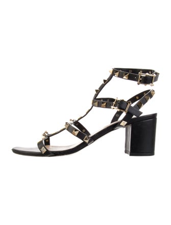 Valentino Rockstud Accents Leather Gladiator Sandals