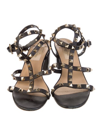 Valentino Rockstud Accents Leather Gladiator Sandals