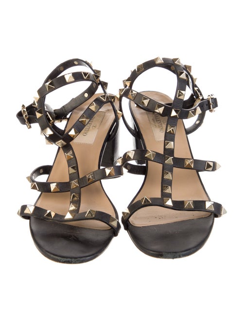 Valentino Rockstud Accents Leather Gladiator Sandals
