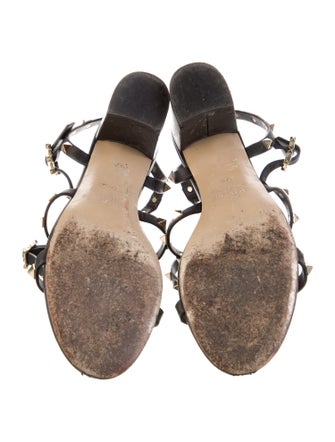 Valentino Rockstud Accents Leather Gladiator Sandals