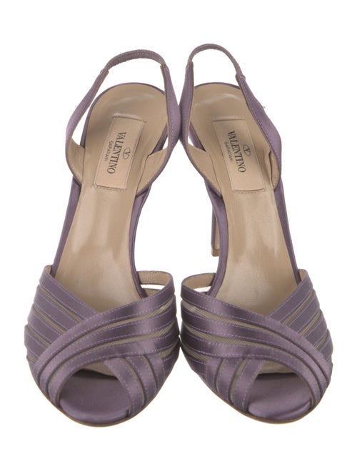 Valentino Satin Mesh Accents Slingback Pumps