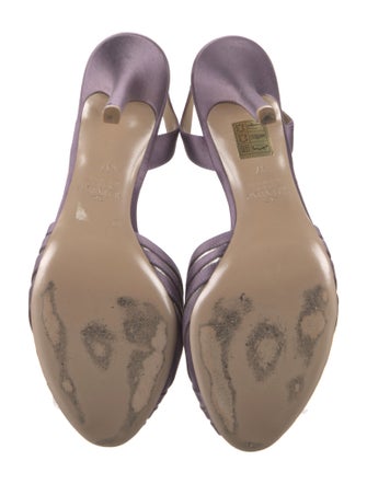 Valentino Satin Mesh Accents Slingback Pumps