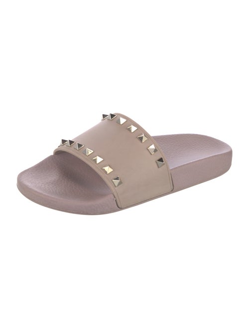 Valentino Rockstud Accents Rubber Slides