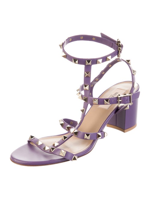 Valentino Rockstud Accents Leather Gladiator Sandals