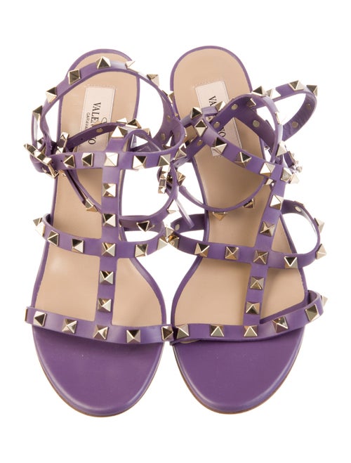 Valentino Rockstud Accents Leather Gladiator Sandals