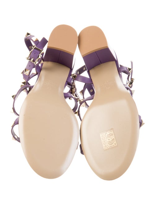 Valentino Rockstud Accents Leather Gladiator Sandals