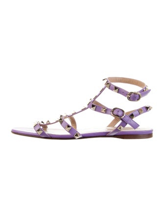 Valentino Rockstud Accents Leather Gladiator Sandals
