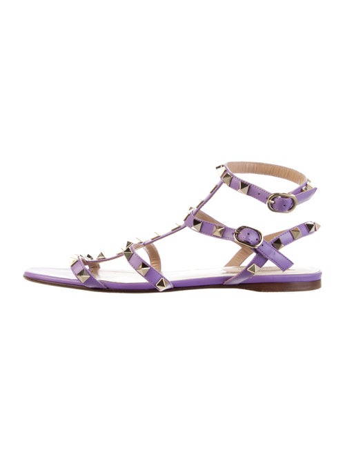Valentino Rockstud Accents Leather Gladiator Sandals