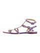 Valentino Rockstud Accents Leather Gladiator Sandals