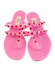 Valentino Rockstud Accents Rubber T-Strap Sandals