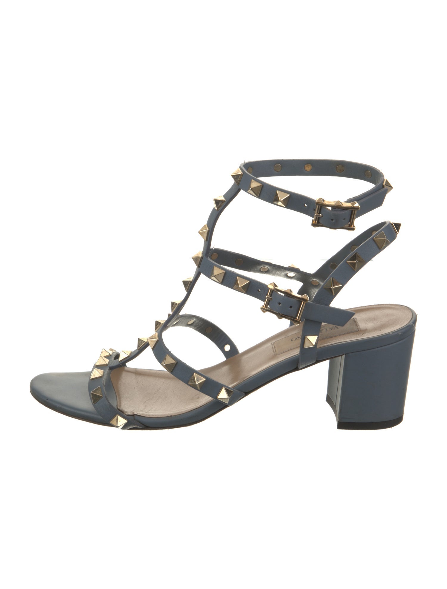 Valentino Rockstud Accents Leather Gladiator Sandals