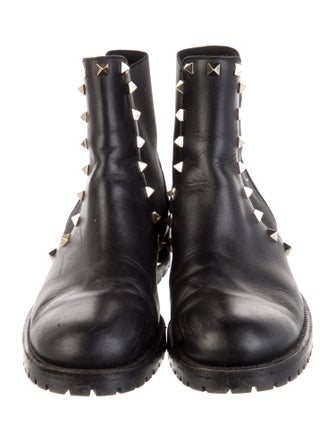 Valentino Rockstud Accents Leather Chelsea Boots