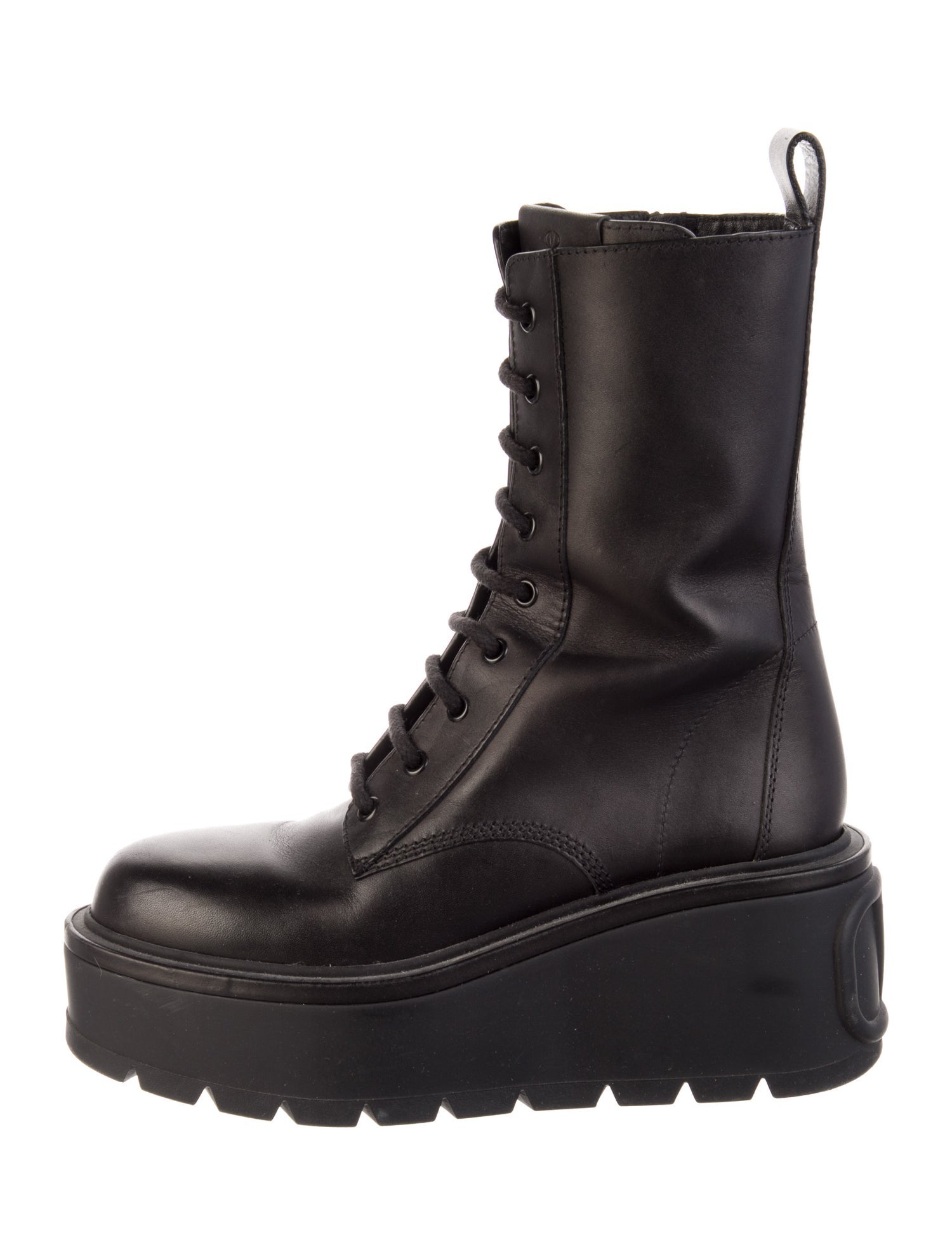 Valentino Leather Combat Boots
