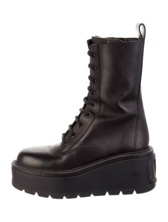 Valentino Leather Combat Boots