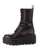 Valentino Leather Combat Boots