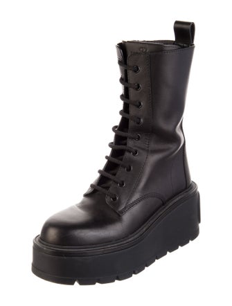 Valentino Leather Combat Boots