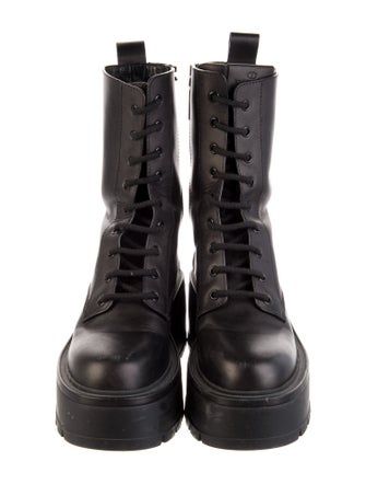 Valentino Leather Combat Boots