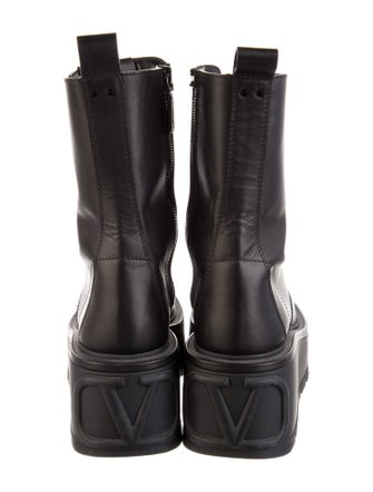 Valentino Leather Combat Boots
