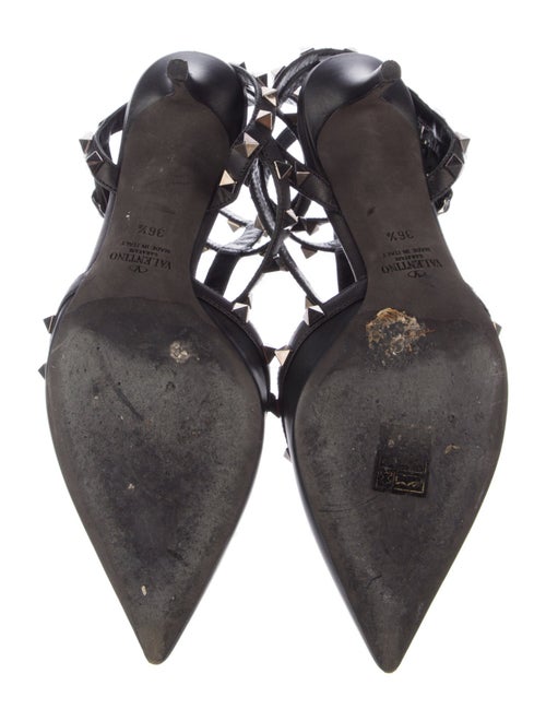 Valentino Rockstud Accents Leather T-Strap Pumps