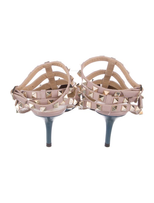 Valentino Patent Leather Colorblock Pattern T-Strap Pumps