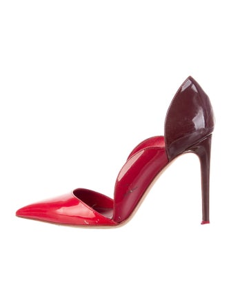 Valentino Patent Leather Scalloped Accent D'Orsay Pumps