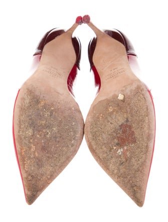 Valentino Patent Leather Scalloped Accent D'Orsay Pumps