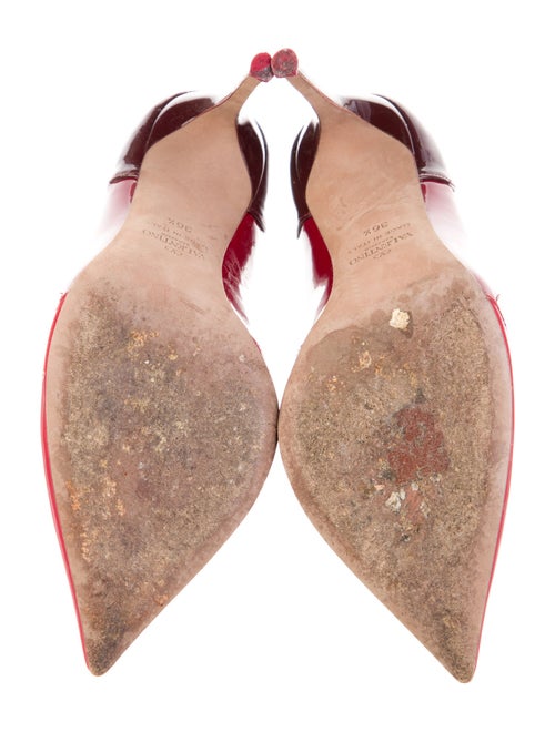 Valentino Patent Leather Scalloped Accent D'Orsay Pumps