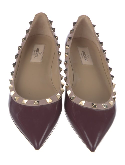 Valentino Rockstud Accents Patent Leather Ballet Flats
