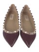 Valentino Rockstud Accents Patent Leather Ballet Flats