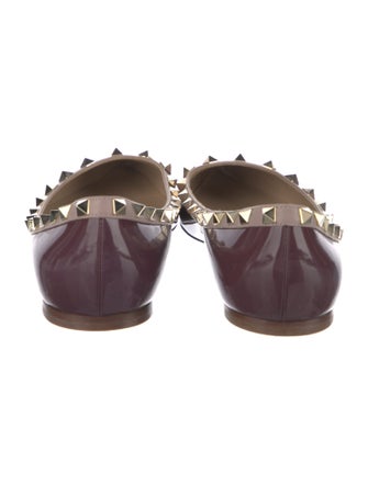 Valentino Rockstud Accents Patent Leather Ballet Flats