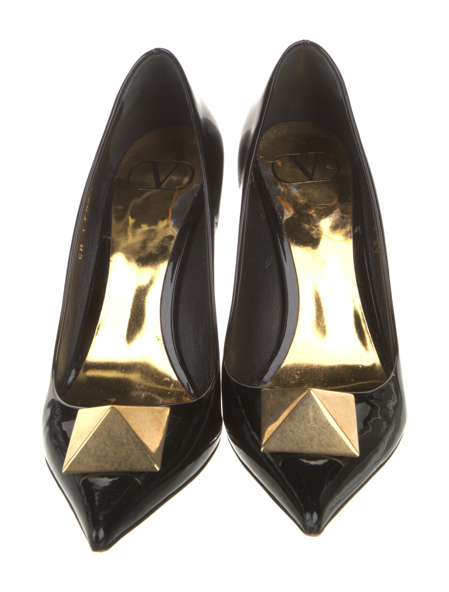 Valentino Rockstud Accents Patent Leather Pumps
