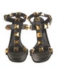 Valentino Rockstud Accents Leather T-Strap Sandals