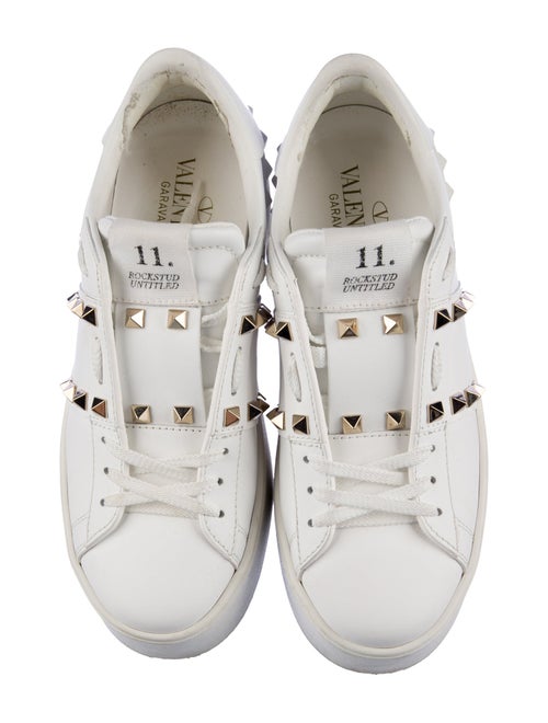 Valentino Rockstud Accents Leather Sneakers