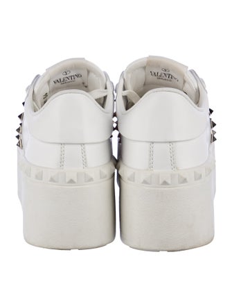 Valentino Rockstud Accents Leather Sneakers