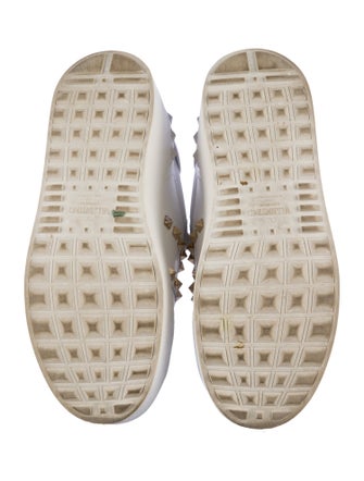 Valentino Rockstud Accents Leather Sneakers