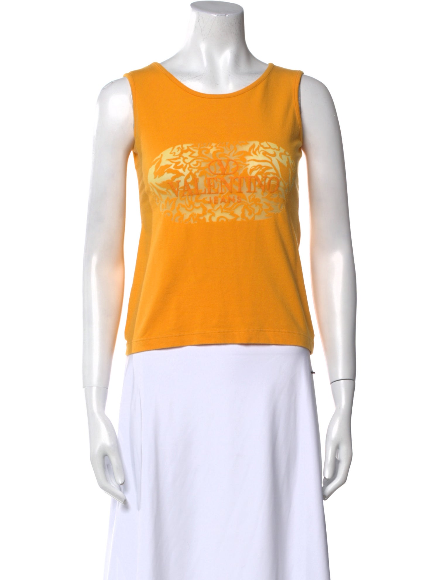 Valentino Jeans Graphic Print Scoop Neck Top