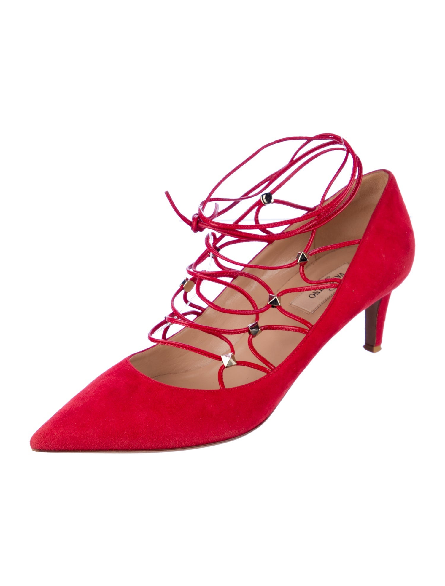 Valentino Rockstud Accents Suede Pumps