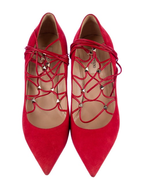 Valentino Rockstud Accents Suede Pumps