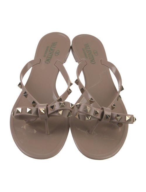 Valentino Rockstud Accents Bow Accents Slides