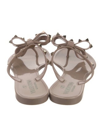 Valentino Rockstud Accents Bow Accents Slides