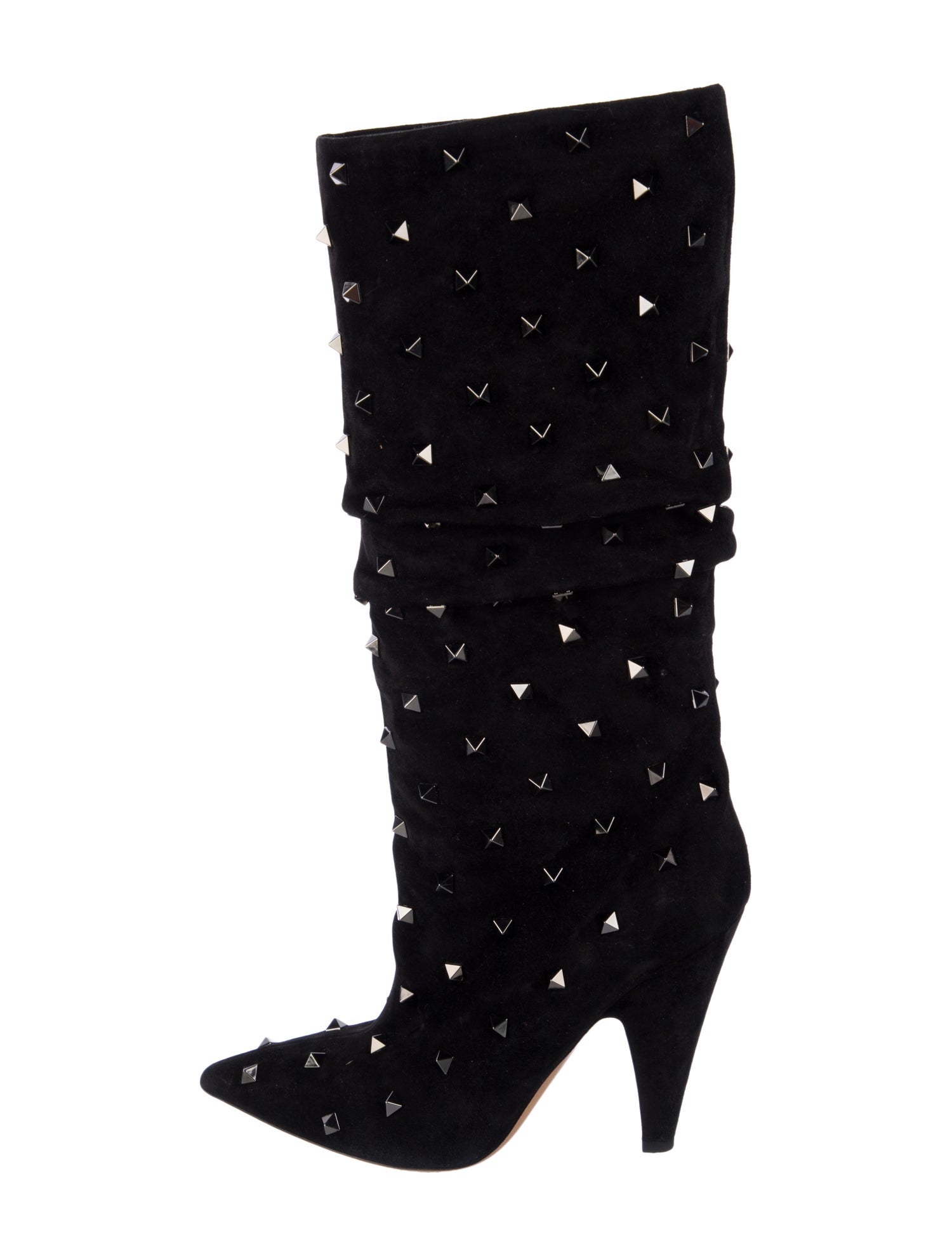 Valentino Rockstud Accents Suede Boots